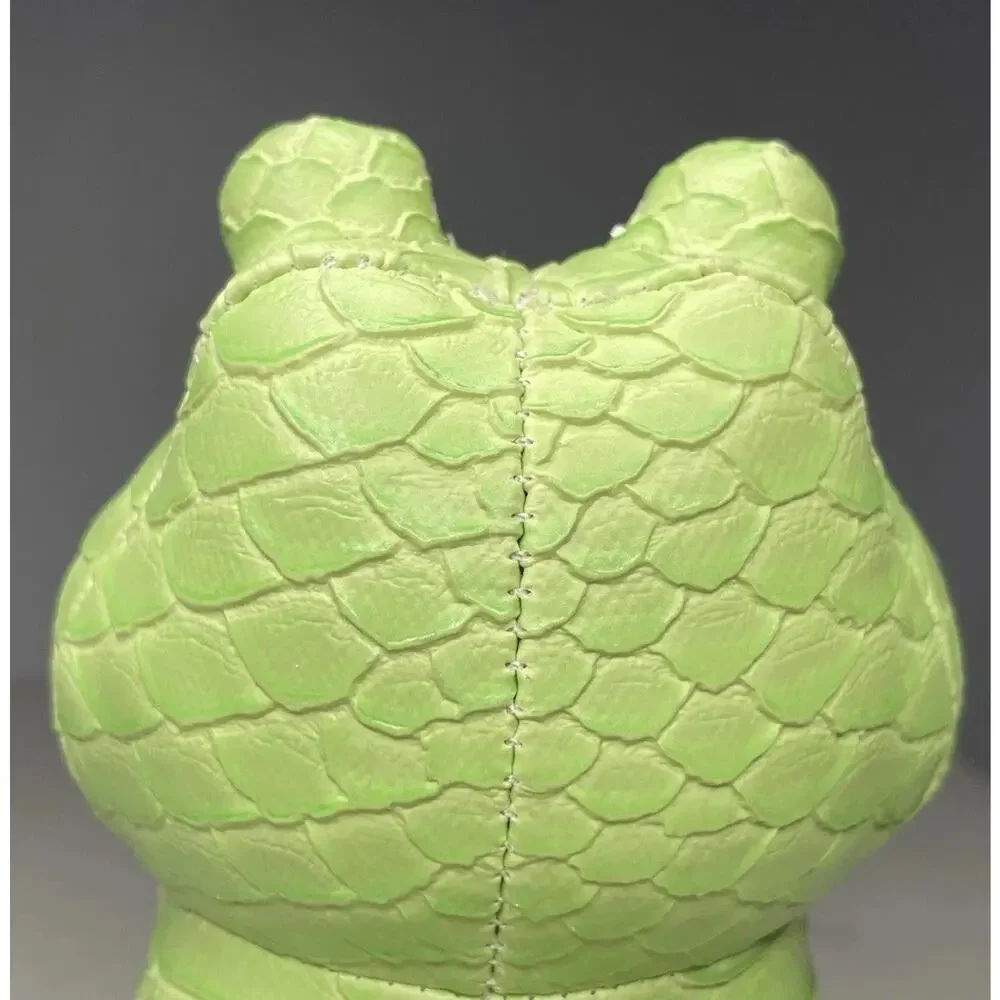 Vintage Streamline Alligator Bookend Faux Leather Weighted Green Crocodile